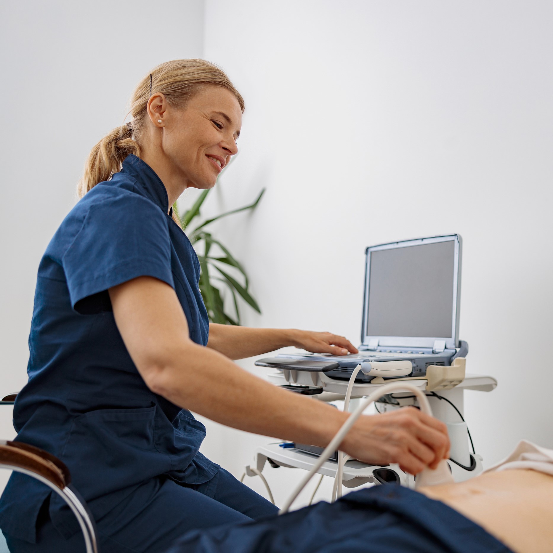 A woman getting a free ultrasound in Arlington, Texas